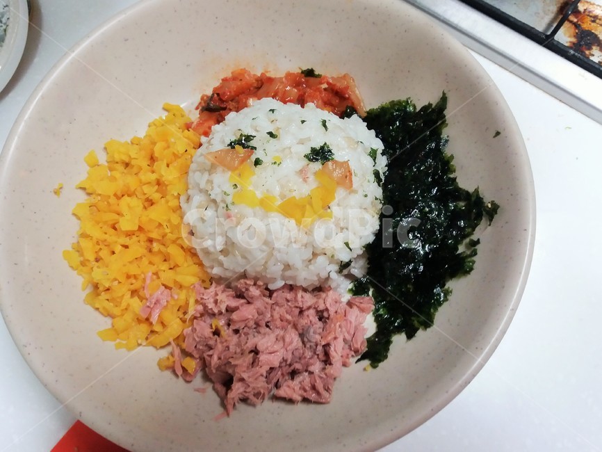 참치김치,비빔밥,음식,아이용밥,밥