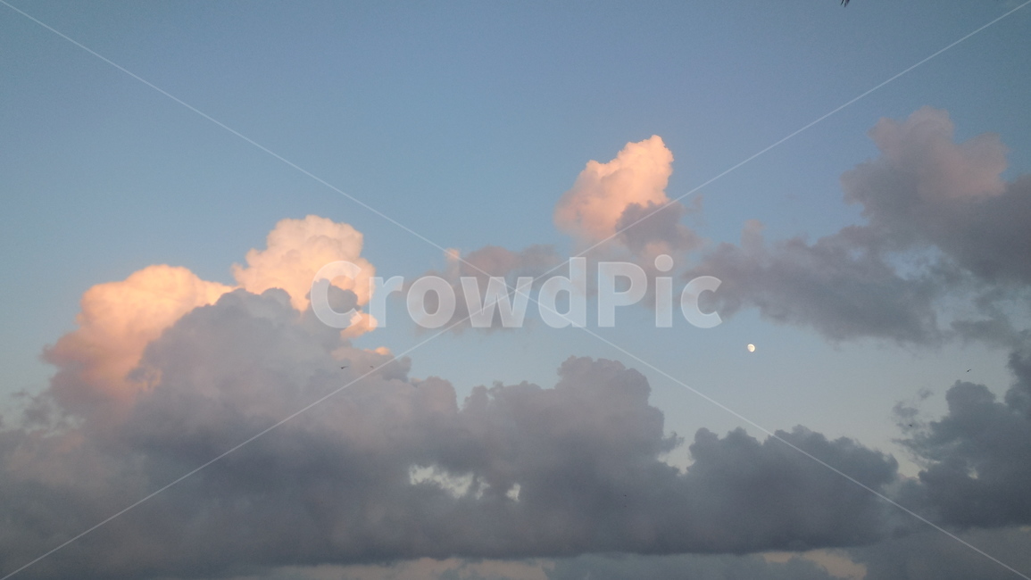 하늘,구름,달,석양,sky,자연,풍경,nature,landscape,weather,날씨,cumulus,적운,outdoors,옥외,cloud