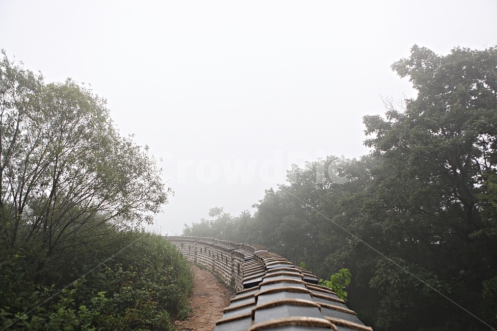 남한산성,성곽,둘레길,길,숲,숲길,안개,돌담,담성