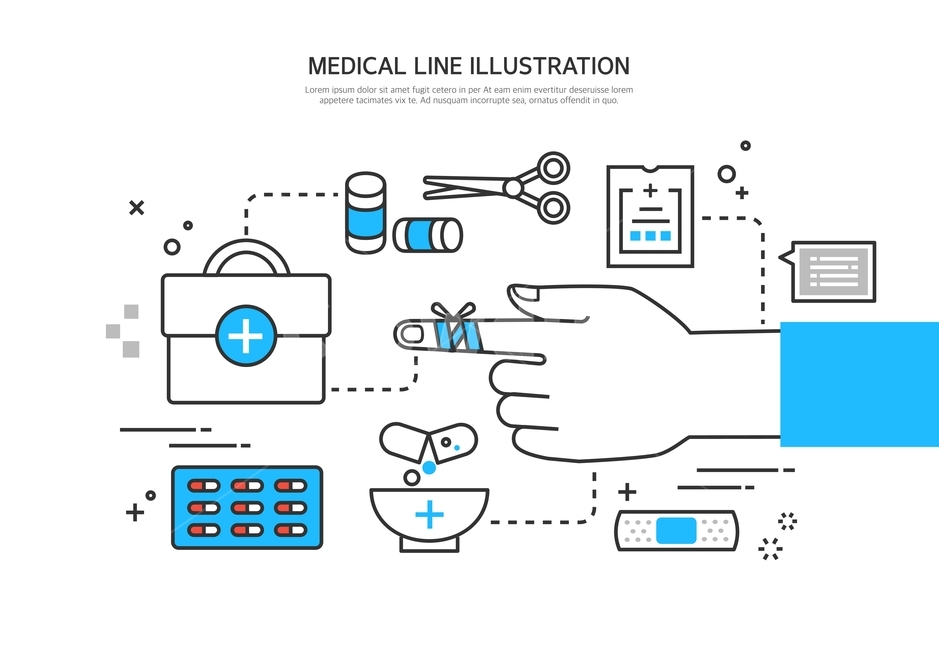 손,약,가위,의료,벤드,라인일러스트,의료,의학,병원,medical,hospital,clinic,그래픽,일러스트레이션,graphic,illustration