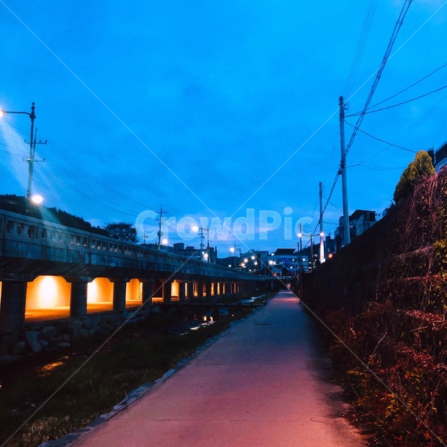 길,동화,저녁,가로등,밤하늘,산책