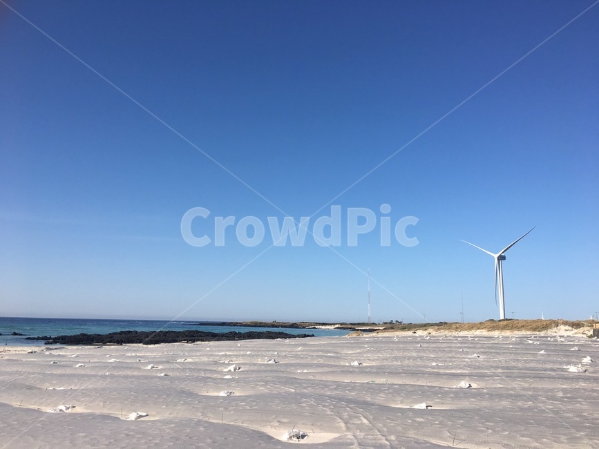 제주,제주도,바다,해변,풍력발전기