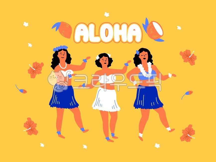 그래픽,이벤트,패턴,배경,백그라운드,아이콘,라인,팝업,일러스트,손그림,여름,시즌,알로하,춤,코코넛,트로피칼,꽃