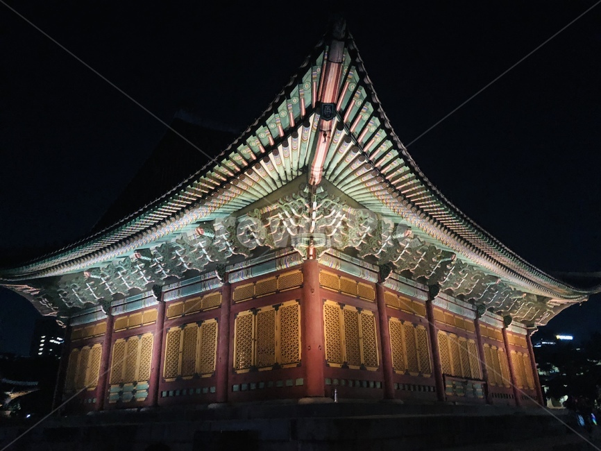 건축물,창덕궁,서울,야경,궁