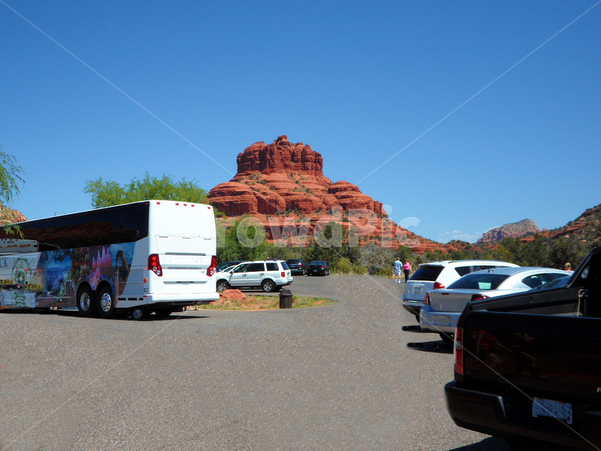 세도나,벨락,기,종,바위,아리조나,미국,주차장,관광객,버스,sedona,bellrock,voltex,bell,rock,arzona,usa,parkinglot,tourist,차,car