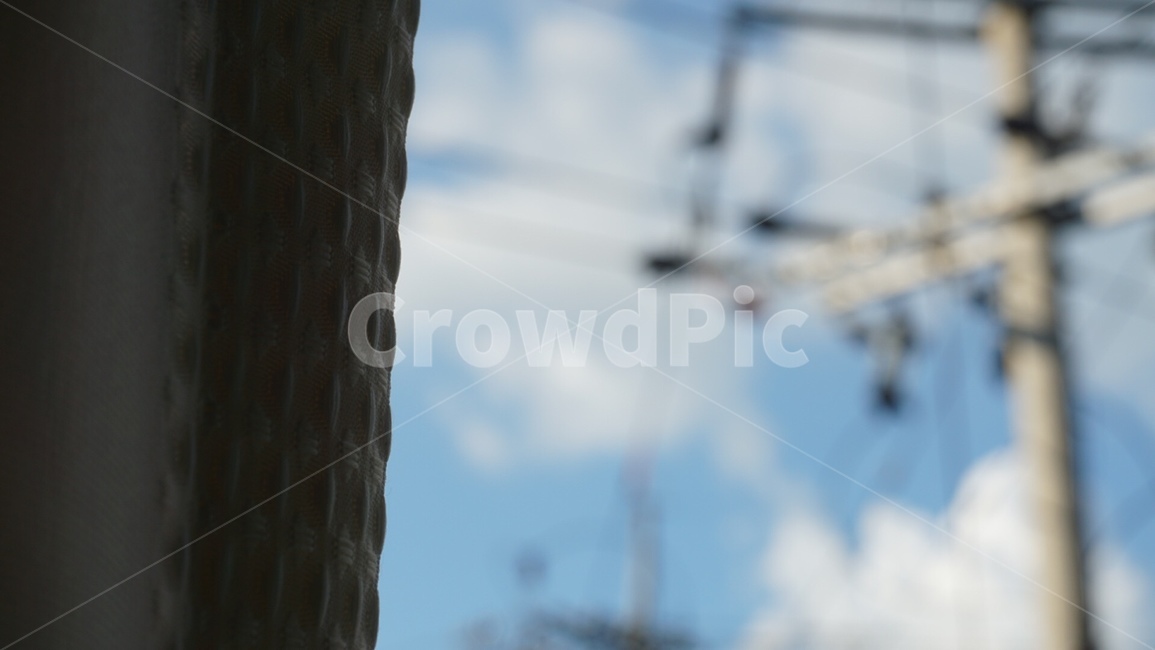 커튼,전봇대,전선,구름,하늘,아침,창가,감성,curtain,morning,telephonepole