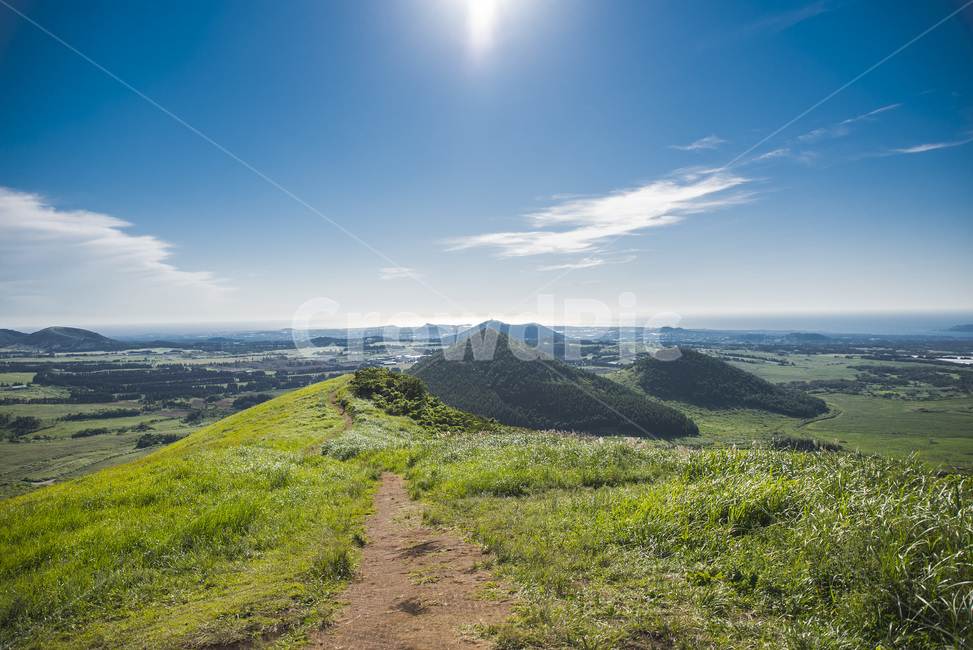 Field,mountain,natural scenery,Korean landscape,sight,jeju island,rise