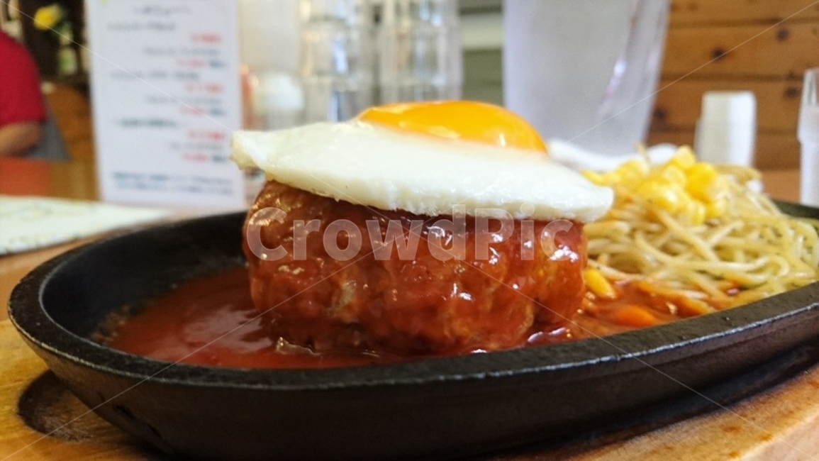 계란프라이,lunch,햄버그,파스타,소스
