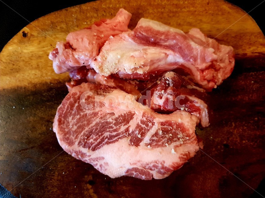 돼지,고기,돼지고기,음식,재료,식재료,붉은,마블링,이베리코,흑돼지,맛있는,비계,육즙,도마,식당,메뉴,오브젝트