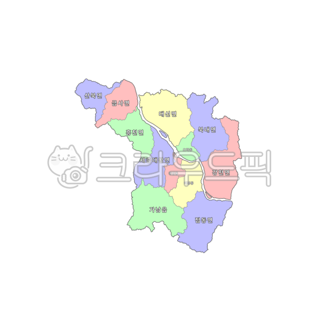 provinces,myeons,green,cities,yellow,fourcolor map,dong,administrative districts,Gyeonggido,red,blue,Yeojusi,towns,administrative district map,Yeoju,counties,map,Republic of Korea,Korea
