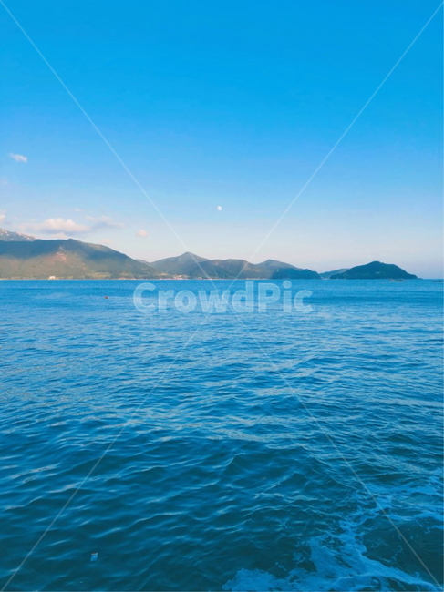 산,바다,구름,하늘,풍경