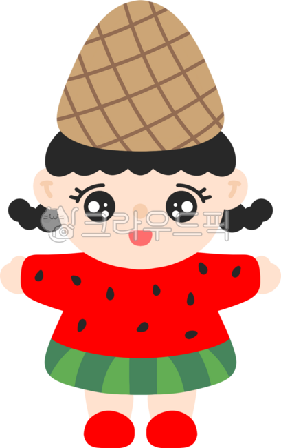 cream,크림,dessert,디저트,food,음식,icecream,아이스크림,여름,캐릭터,사람,아이,수박아이스크림