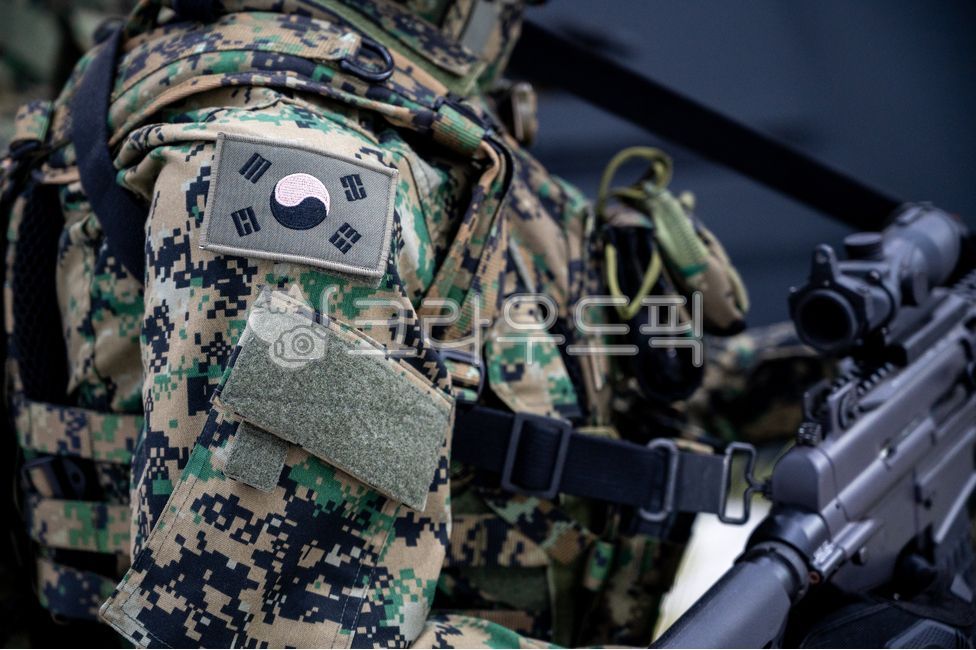 국군,군인,군대,군복,위장복,한국,군사,밀리터리,무장,병사,유니폼,국력,군사력,태극기,국기,육군,베테랑,애국,위장,어깨,한국군,제복,남성,남자,총,소총,클로즈업,방위산업