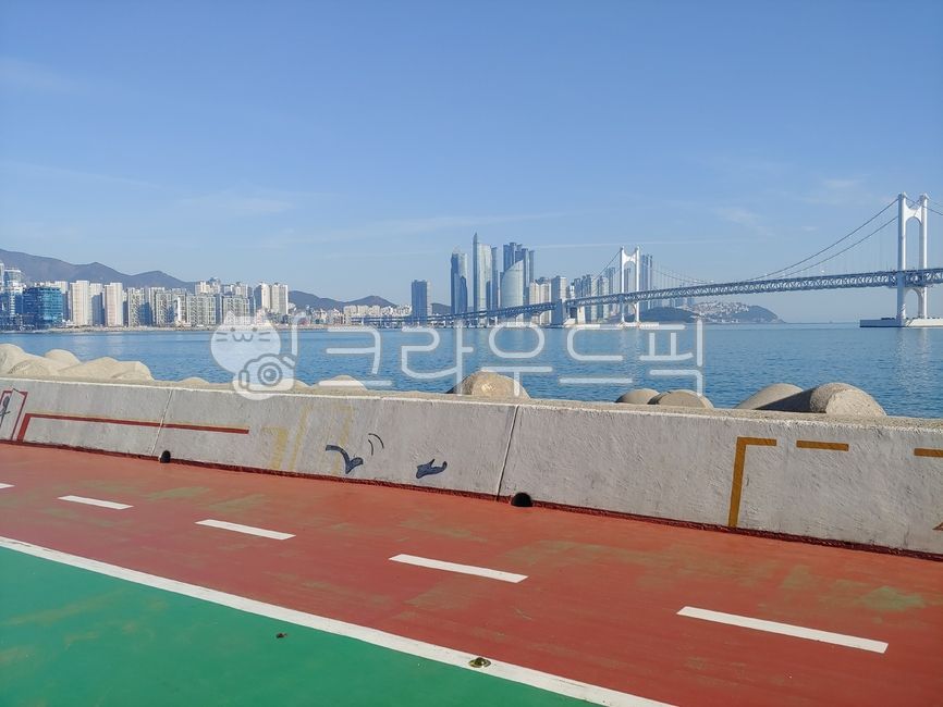 Gwangalli,Busan,cityscape,walking path,bridge,sea