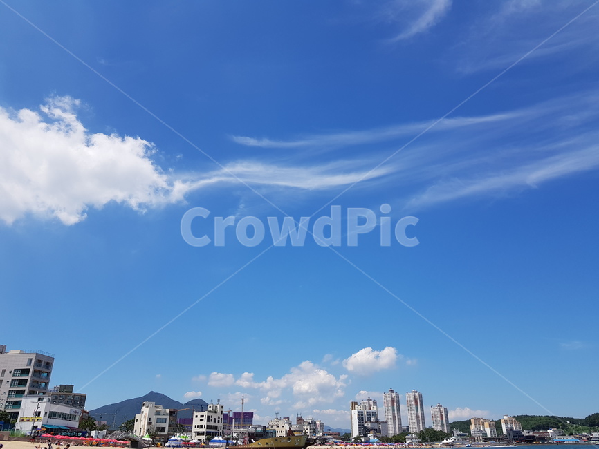 nature,자연,구름,뭉게구름,하늘,푸른,바다,해변,휴가,부산