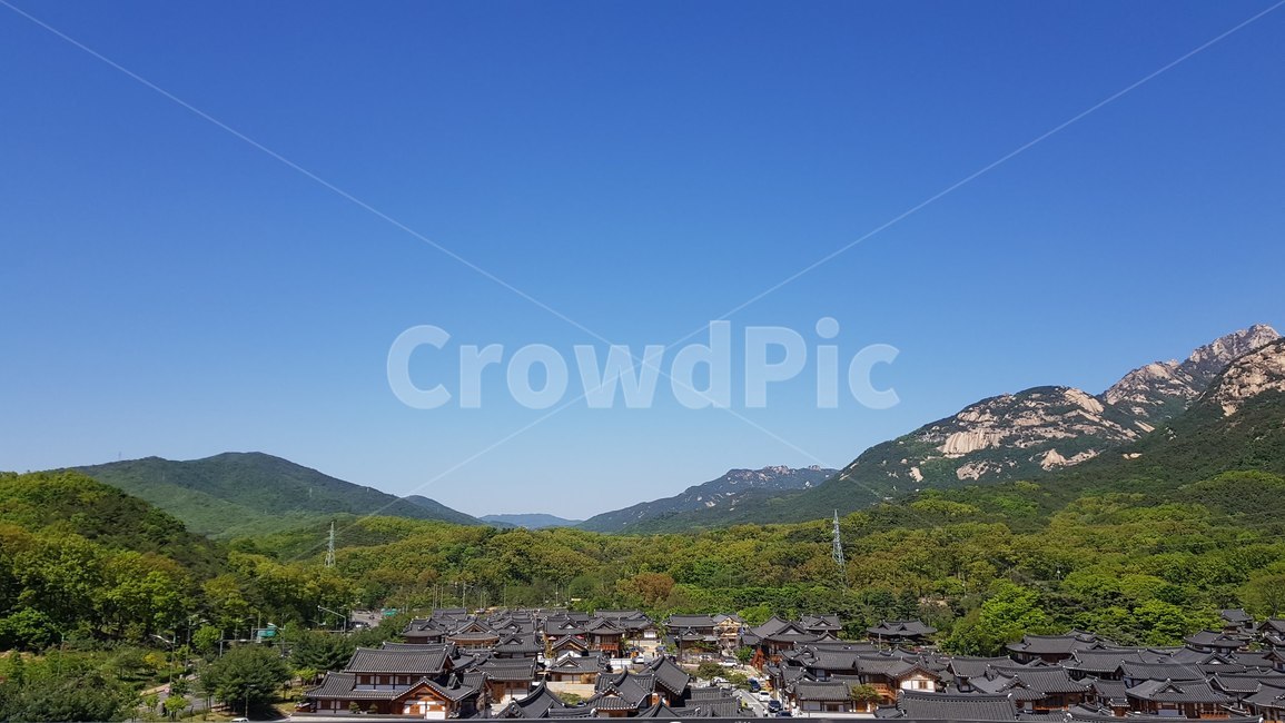 북한산,하늘,한옥마을,산,자연,자연,풍경,nature,landscape,한국자연풍경,한국자연경관,korea nature landscape,outdoors,옥외,scenery