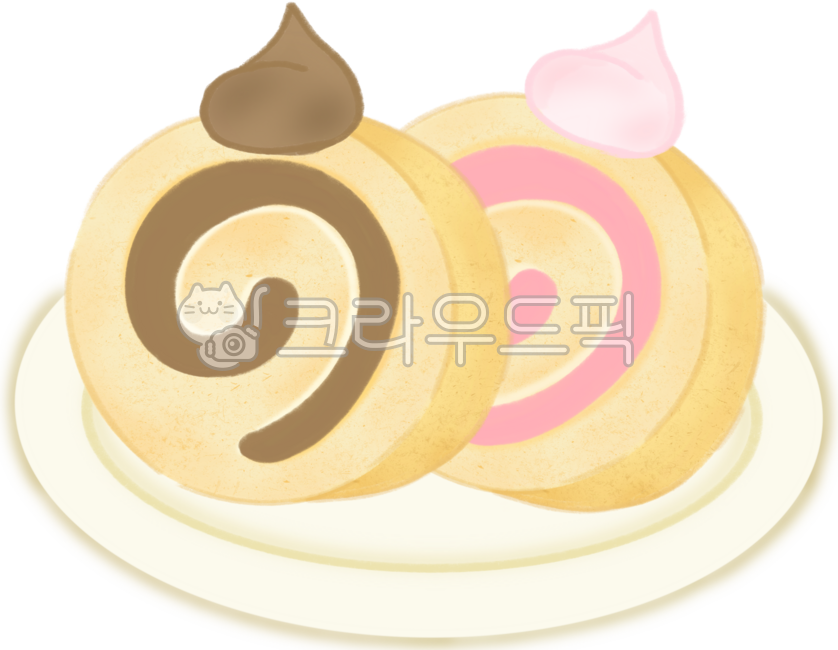 Bread,dessert,bakery,roll cake,whipped cream cake,cake,whipped cream bread,illustration,drawing,bread illustration,food