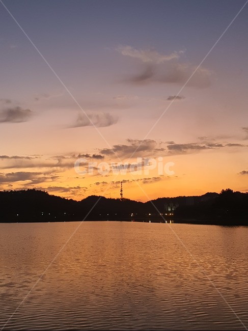 일몰,호수,자연,nature,water