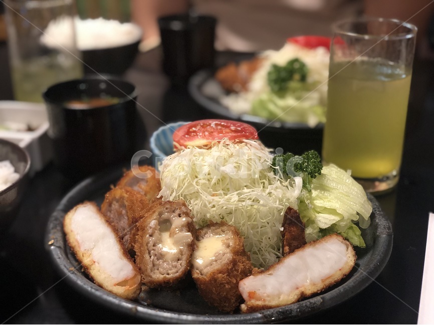 돈가스,일식,마실것,음료,야채