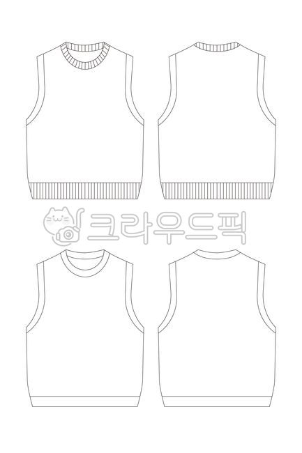 니트조끼,도식화,옷,라운드,니트