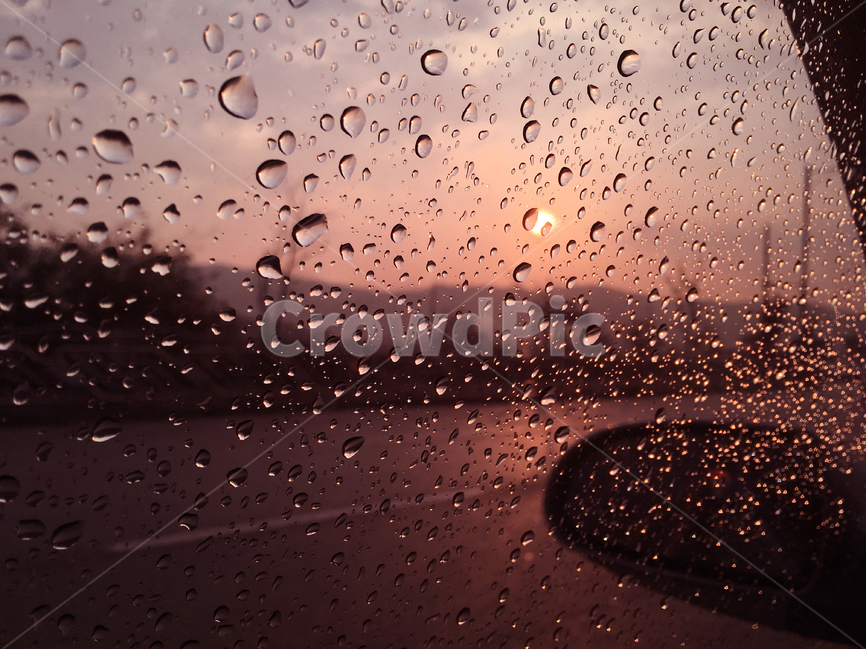 비,빗방울,차창,일출,백미러,비,비오는날,rain,rainy,교통,교통수단,traffic,transportation