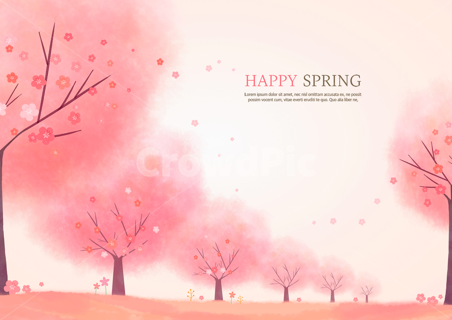 벚꽃,벚나무,가로수길,봄,감성,배너,봄,계절,spring,season,식물,자연,plants,nature,꽃,flower,나무,trees,wood,그래픽,일러스트레이션,graphic,illustration