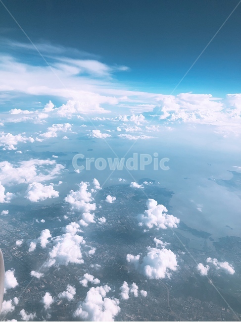 비행기,하늘,항공샷,구름,sky