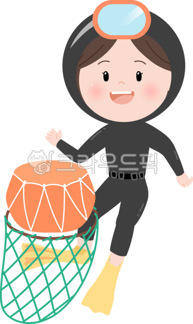 Haenyeo,Haenyeo illustration,Jeju Haenyeo,Jeju Haenyeo painting,Haenyeo painting,Jeju Haenyeo illustration,Haenyeo image,Tewak,Haenyeo character