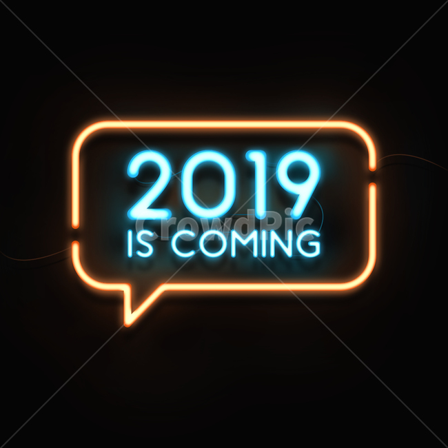 네온사인,신년,새해,2019,2019년,기해년,일러스트,그래픽,조명,간판,텍스트,알파벳,타이포,타이포그라피,그래픽,일러스트레이션,graphic,illustration