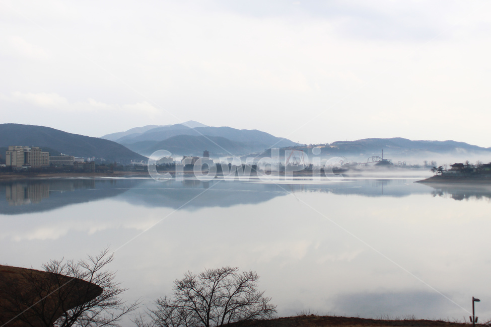 호수,풍경,안개,자연,water