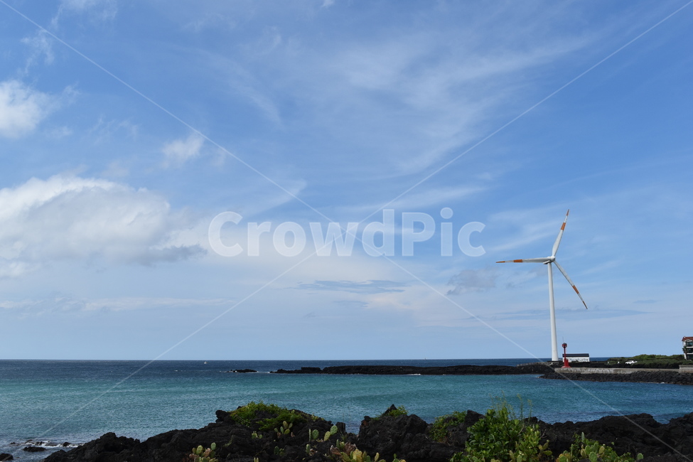 제주도,바다,풍차,선인장군락지,구름,풍경,제주도,jeju,jeju island,산업,industry,industrial,에너지산업,energy industry,engine,엔진,machine,기계,motor,모터