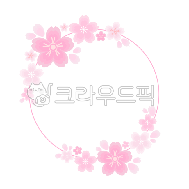 벚꽃,봄,원,핑크,분홍,식물,일러스트,그림,일러스트레이션,봄디자인,봄꽃,봄시즌,잎,자연,프레임,프로모션,이벤트,디자인소스,cherryblossom,flower