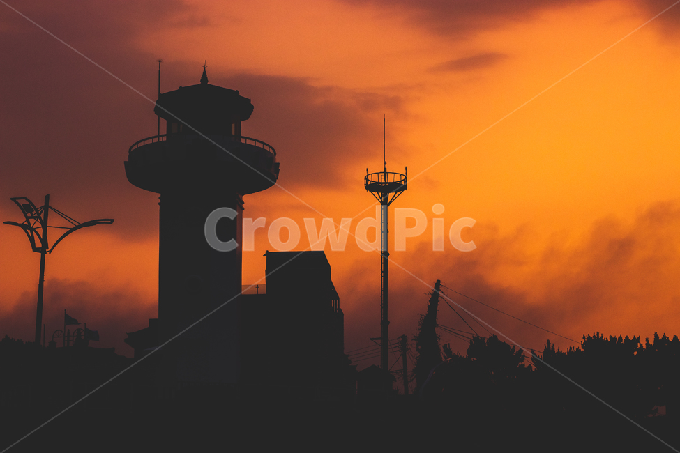 building,건물,건축물,tower,탑,간절곶,일몰,노을,실루엣,그림자,silhouette,shadow