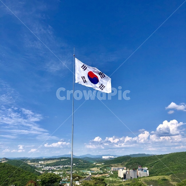 하늘,태극기,파주,풍경,파랑