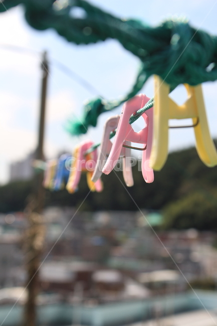 풍경,집게,빨래집게,빨랫집게,옥상