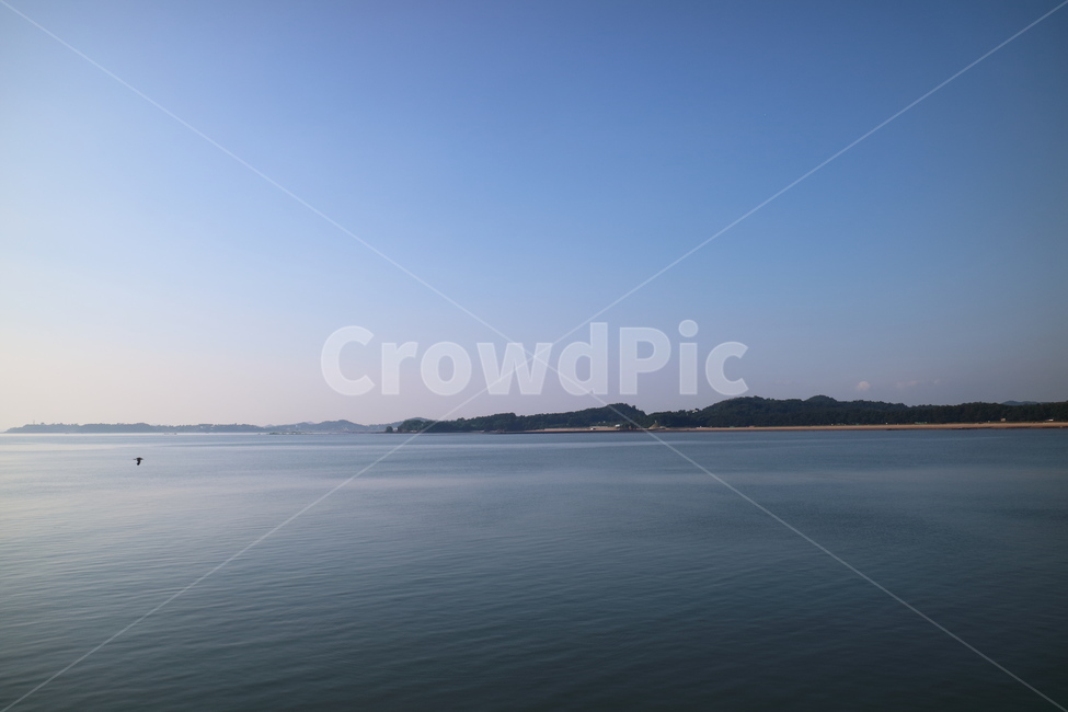 여름,하늘,바다,궁평항,산,자연,구름,파란색,자연,풍경,nature,landscape,water,물,outdoors,옥외