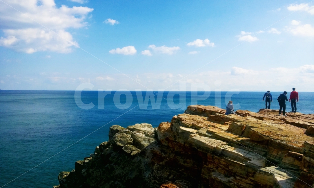 푸른,바다,하늘,구름,지평선,바위,섬,blue,sea,sky,자연,풍경,nature,landscape,사람들,대중,군중,other people,crowd,promontory,곶,outdoors,옥외,cliff,낭떠러지
