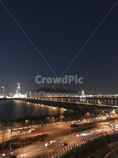 야경,한강,밤,자동차,도로