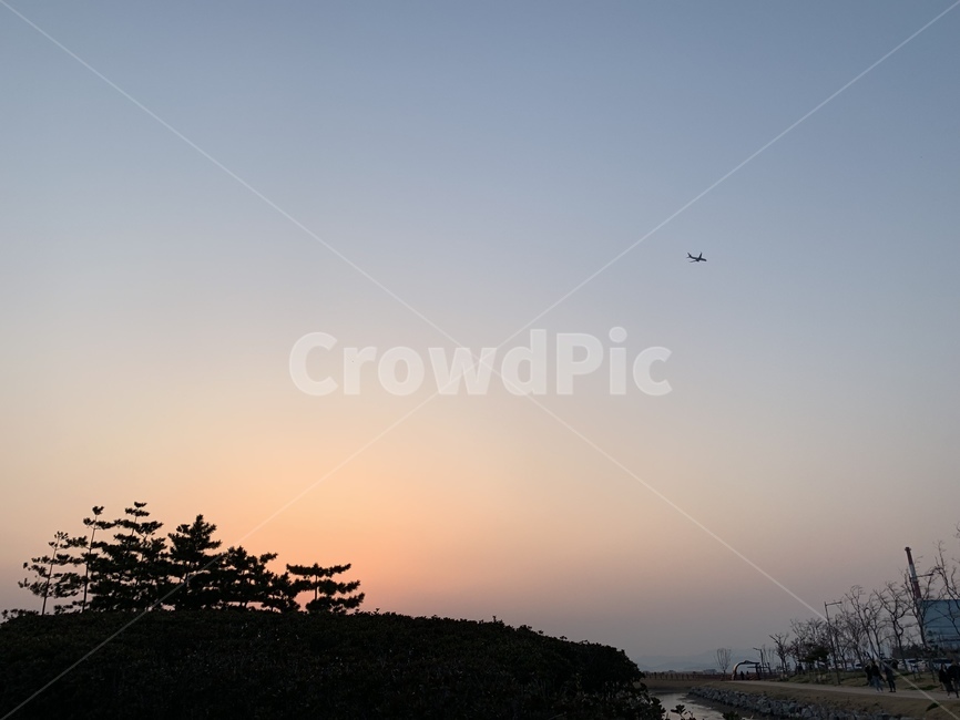 하늘,일몰,비행기,부산,바닷가,자연,풍경,nature,landscape,outdoors,옥외