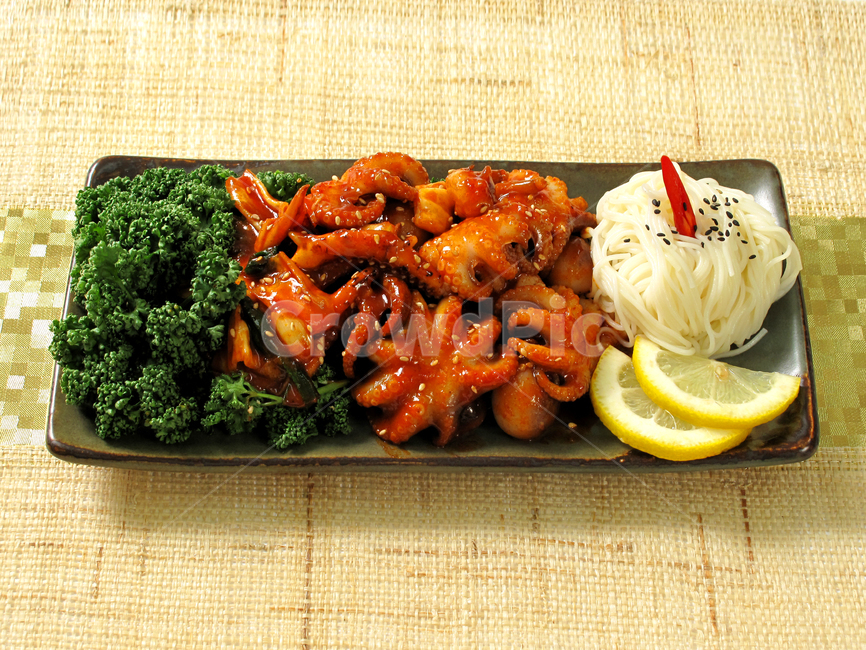 meal,dish,Stirfried Octopus,Octopus dish,cooking,food