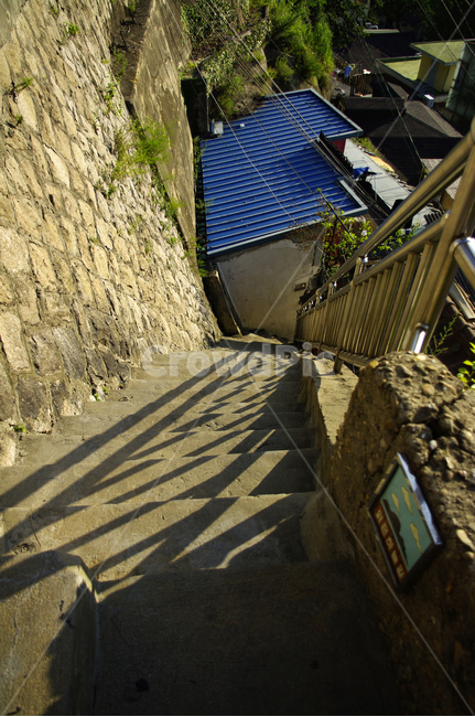 돌계단,계단,지붕,도시,그림자,handrail,난간,banister