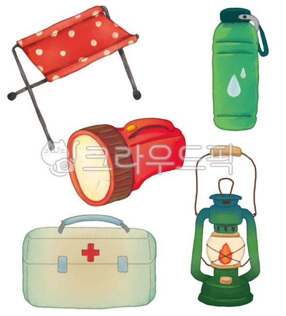 렌턴,접이식의자,구급상자,비상약,물통,휴대용렌턴,약상자