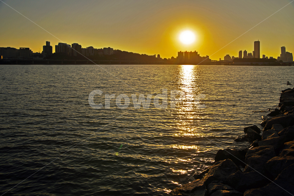 일몰,석양,여의도,마천루,한강,반영,태양,한국도시풍경,한국도시경관,korea cityscape