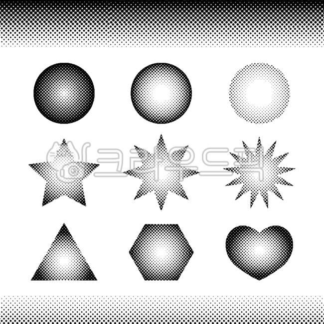 하프톤,강조효과,팝아트효과,망점효과,하프톤효과,망점,팝아트,효과,장식,원,일러스트,패턴,점패턴,점,이펙트,퍼지는,파동,도트,가장자리,둘레,테두리,세트,여러개,컬렉션,도형