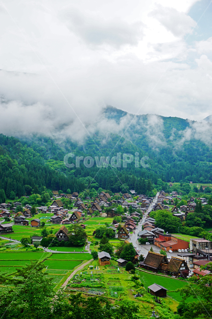 outdoors,옥외,scenery,풍경,nature,자연,landscape,경치,조감도,건물,구름,마을,안개