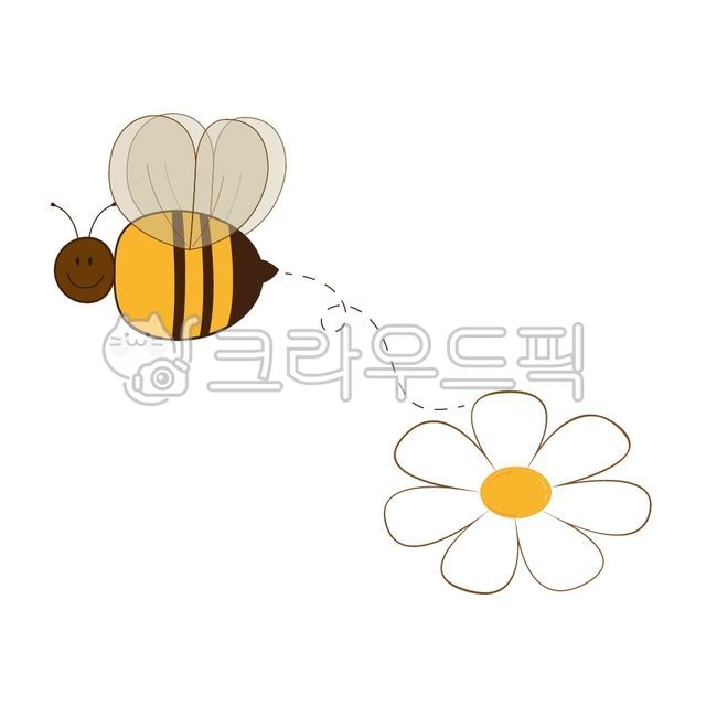 꿀벌,꽃,꽃과벌,굿즈,캐릭터,스티커용,귀여운꿀벌