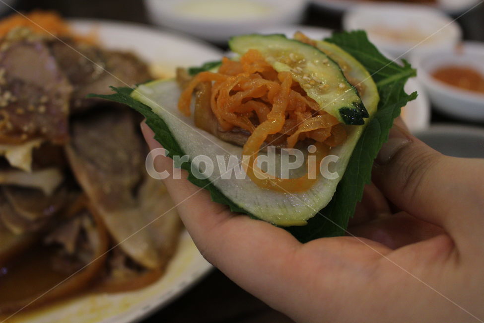 냉채족발,족발,쌈,손,음식,food
