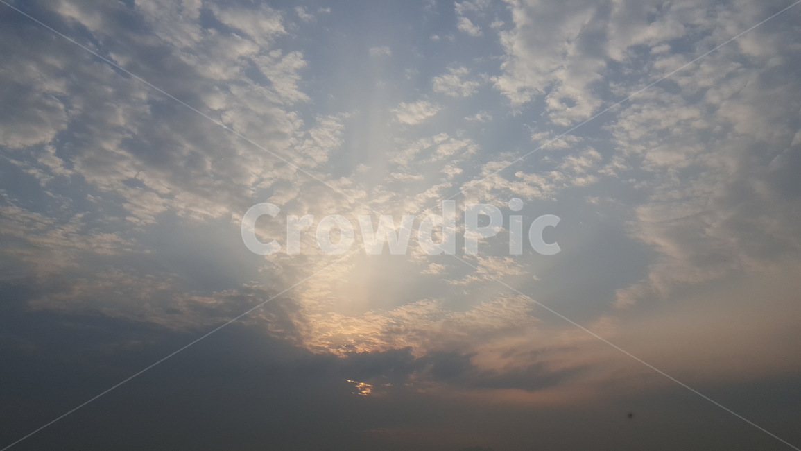 하늘,구름,해,햇빛,산,정상