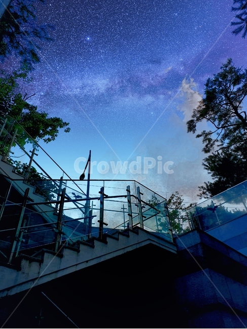 하늘,건물,구름,밤,별,은하수,sky,star,night
