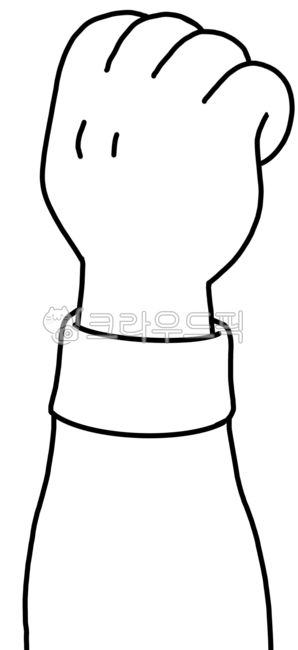 주먹, 손, 단순한, 흰색, 검정, 사진,이미지,일러스트,캘리그라피 - san0작가
